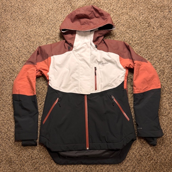 Columbia Jackets & Blazers - Columbia Snow Slab Blackout White Shark Dark Coral Women’s Small Ski Jacket